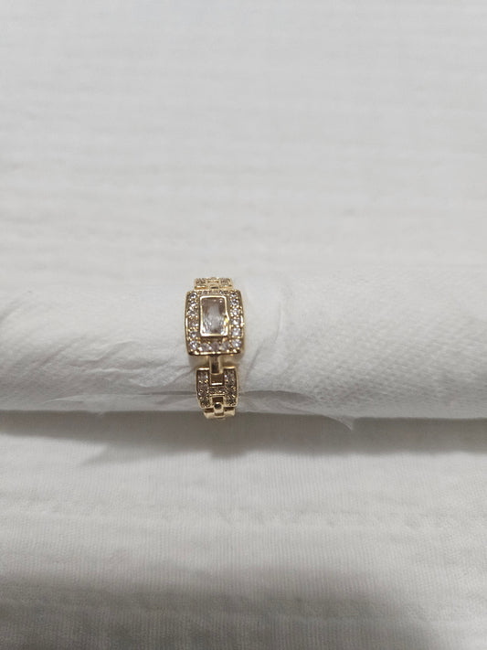 Rectangular diamond ring